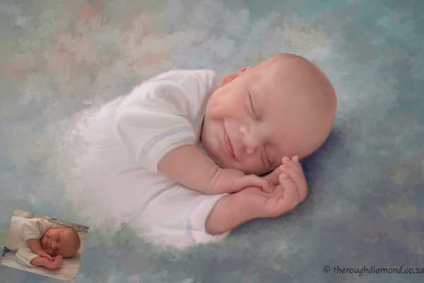 painting sleeping baby