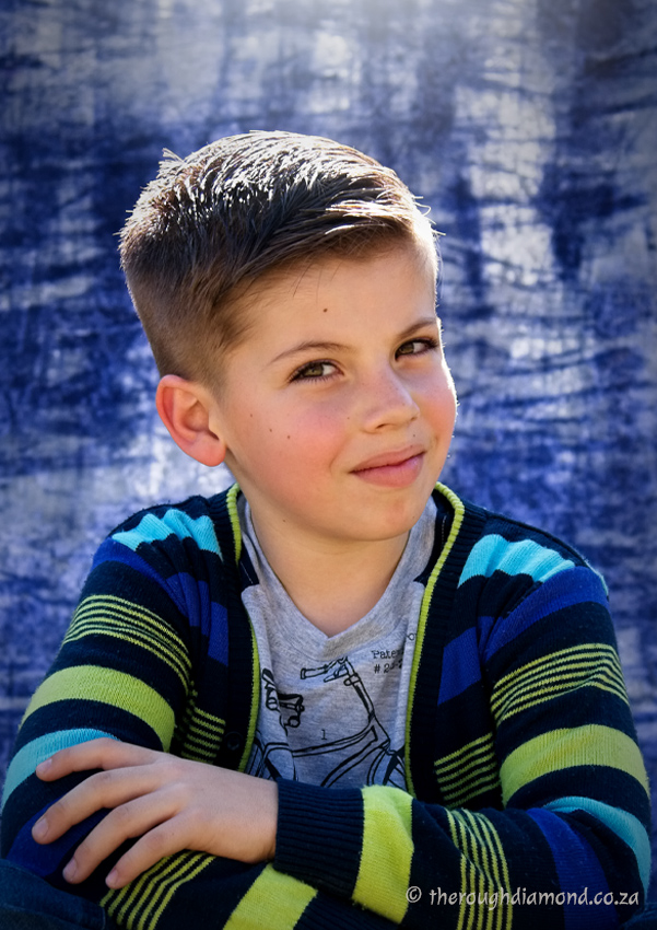 Boy in striped jersey