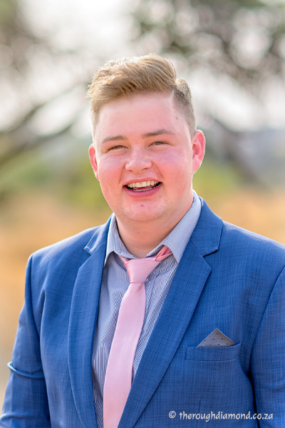 young man in blue suit